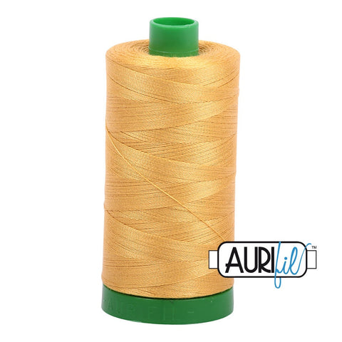 AURIFIL 2132 Tarnished Gold Yellow MAKO 40 Weight Wt 1000m 1094y Spool Quilt Cotton Quilting Thread