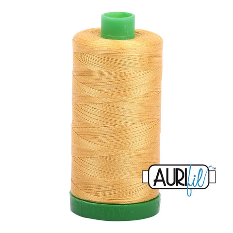 AURIFIL 2134 Spun Gold MAKO 40 Weight Wt 1000m 1094y Spool Quilt Cotton Quilting Thread