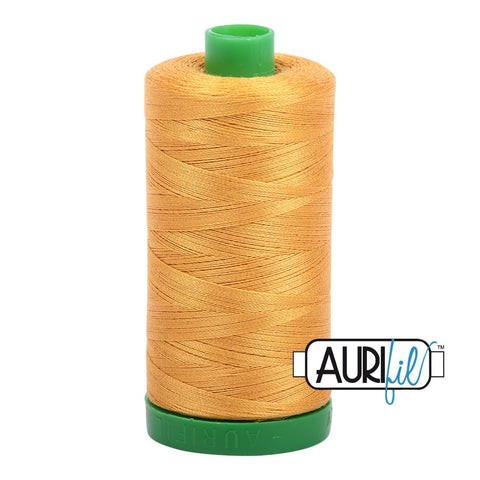 AURIFIL 2140 Orange Mustard Yellow Gold MAKO 40 Weight Wt 1000m 1094y Spool Quilt Cotton Quilting Thread