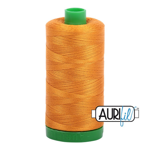 AURIFIL 2145 Yellow Orange MAKO 40 Weight Wt 1000m 1094y Spool Quilt Cotton Quilting Thread