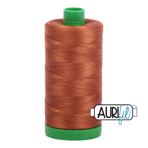 AURIFIL 2155 Cinnamon Rust Orange Brown MAKO 40 Weight Wt 1000m 1094y Spool Quilt Cotton Quilting Thread