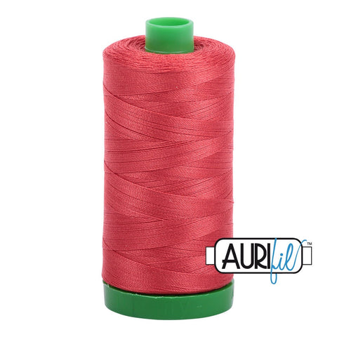 AURIFIL 2255 Dark Red Orange MAKO 40 Weight Wt 1000m 1094y Spool Quilt Cotton Quilting Thread