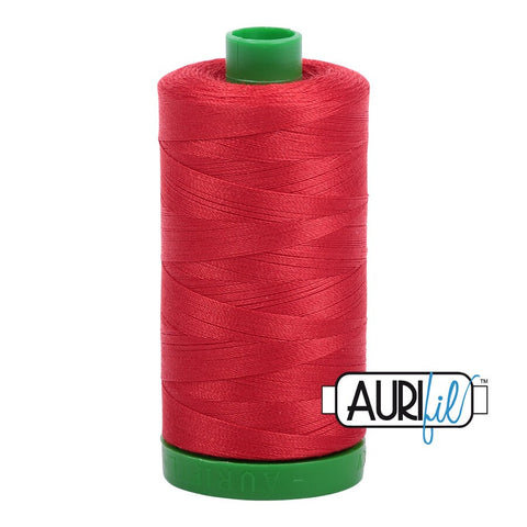 AURIFIL  2265 Lobster Red Bright MAKO 40 Weight Wt 1000m 1094y Spool Quilt Cotton Quilting Thread