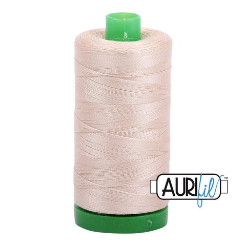 AURIFIL 2312 Ermine Beige Tan Cream Neutral MAKO 40 Weight Wt 1000m 1094y Spool Quilt Cotton Quilting Thread