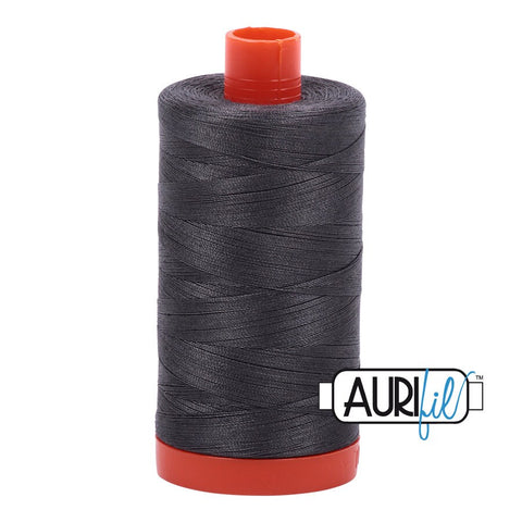 AURIFIL 2630 Dark Pewter MAKO 50 Weight Wt 1300m 1422y Spool Dark Grey Gray Black Ice Quilt Cotton Quilting Thread