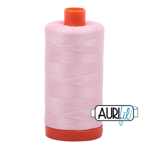 AURIFIL 2410 Pale Pink Baby Pink MAKO 50 Weight Wt 1300m 1422y Spool Quilt Cotton Quilting Thread