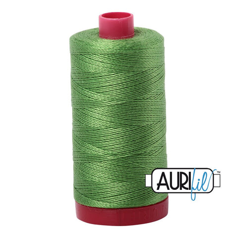 AURIFIL 1114 Grass Green Medium  MAKO 12 Weight Wt 350M 356Yd Spool Quilt Cotton Quilting Thread