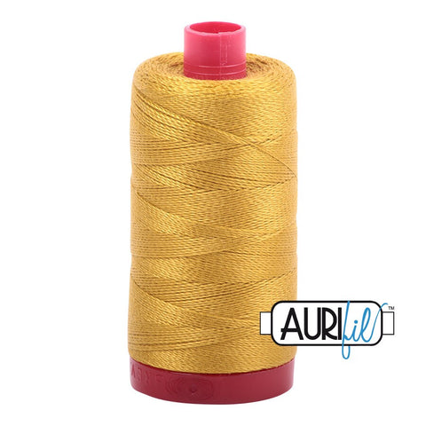 AURIFIL 5022 Mustard MAKO 12 Weight Wt 350M 356Yd Spool Quilt Cotton Quilting Thread