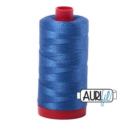 AURIFIL 6738 Peacock Blue MAKO 12 Weight Wt 350M 356Yd Spool Quilt Cotton Quilting Thread