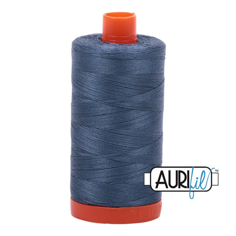 AURIFIL 1310 Medium Blue Grey MAKO 50 Weight Wt 1300m 1422y Spool Quilt Cotton Quilting Thread