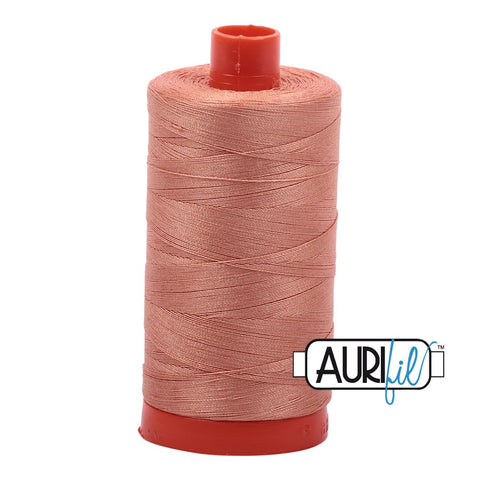 AURIFIL 2215 Peach Orange MAKO 50 Weight Wt 1300m 1422y Spool Quilt Cotton Quilting Thread