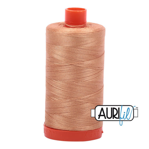 AURIFIL 2320 Light Toast Gold MAKO 50 Weight Wt 1300m 1422y Spool Quilt Cotton Quilting Thread