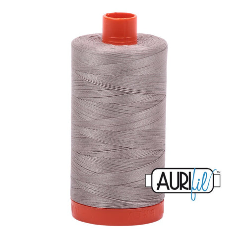 AURIFIL 6730 Steampunk MAKO 50 Weight Wt 1300m 1422y Spool Light Soft Grey Gray Neutral Quilt Cotton Quilting Thread