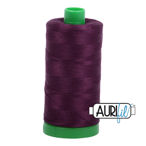 AURIFIL 1240 Very Dark Eggplant Merlot Purple  MAKO 40 Weight Wt 1000m 1094y Spool Quilt Cotton Quilting Thread