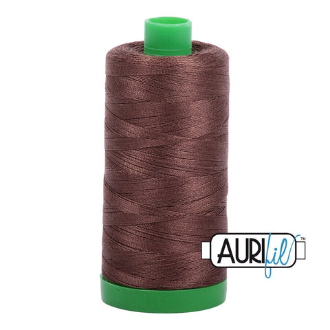 AURIFIL 1285 Medium Bark Chocolate Brown MAKO 40 Weight Wt 1000m 1094y Spool Quilt Cotton Quilting Thread