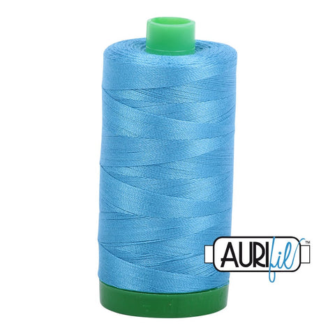 AURIFIL 1320 Bright Teal Blue MAKO 40 Weight Wt 1000m 1094y Spool Quilt Cotton Quilting Thread