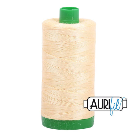 AURIFIL 2105 Champagne Yellow MAKO 40 Weight Wt 1000m 1094y Spool Quilt Cotton Quilting Thread