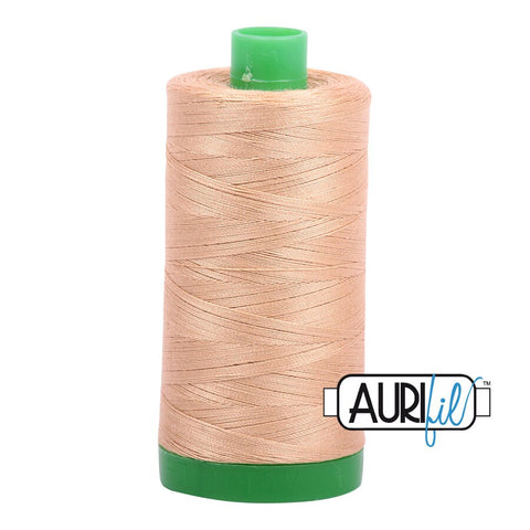 AURIFIL 2318 Cashmere Beige Light Tan Gold MAKO 40 Weight Wt 1000m 1094y Spool Quilt Cotton Quilting Thread