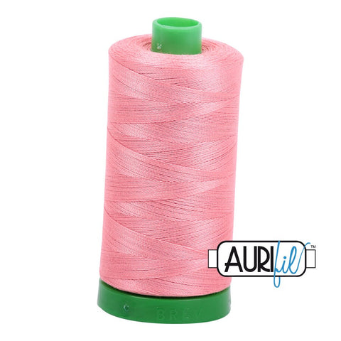 AURIFIL 2435 Peachy Pink MAKO 40 Weight Wt 1000m 1094y Spool Quilt Cotton Quilting Thread