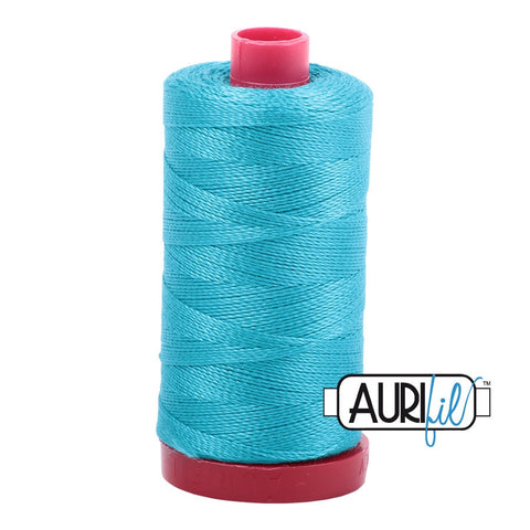 AURIFIL 2810 Turquoise MAKO 12 Weight Wt 350M 356Yd Spool Quilt Cotton Quilting Thread