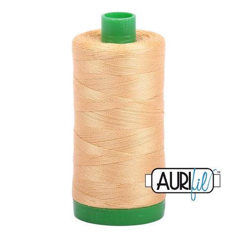 AURIFIL 5001 Ocher Yellow MAKO 40 Weight Wt 1000m 1094y Spool Quilt Cotton Quilting Thread