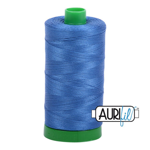 AURIFIL 6738 Peacock Blue MAKO 40 Weight Wt 1000m 1094y Spool Quilt Cotton Quilting Thread