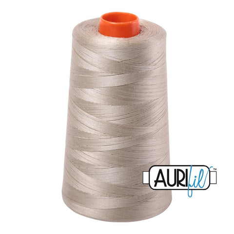 AURIFIL Cone 2324 Stone Khaki Tan Egyptian Mako Cotton 50 Weight Wt 5900 Meters 6452 Yards Quilt Cotton Quilting Thread