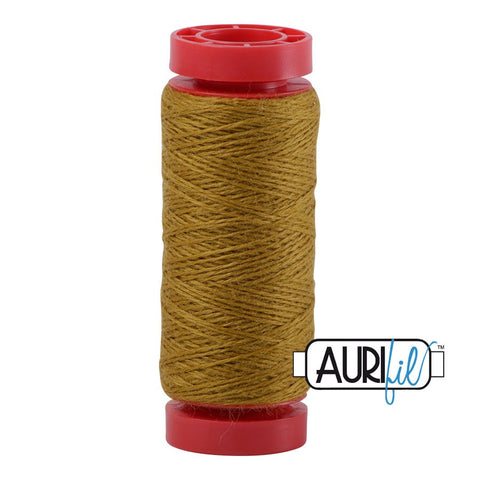 Aurifil LANA WOOL 8920 Funky Mustard Yellow 12 Weight Wt 50 Meters 54 Yards Spool Quilt Wool Quilting Thread