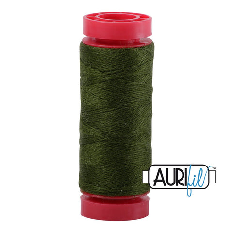 Aurifil LANA WOOL 8960 Musk Green 12 Weight Wt 50 Meters 54 Yards Spool Quilt Wool Quilting Thread