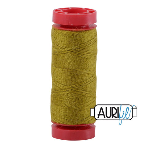 Aurifil LANA WOOL 8965 Electric Lime Green 12 Weight Wt 50 Meters 54 Yards Spool Quilt Wool Quilting Thread