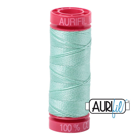 AURIFIL 2835 Medium Mint Green Tula Pink MAKO 12 Weight Wt 54 Yards Spool Quilt Cotton Quilting Thread