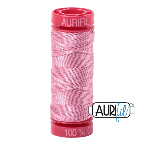 AURIFIL 2435 Peachy Pink MAKO 12 Weight Wt 54 Yards Spool Quilt Cotton Quilting Thread