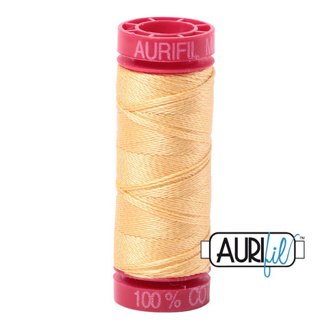 AURIFIL 2130 Medium Butter Yellow MAKO 12 Weight Wt 54 Yards Spool Quilt Cotton Quilting Thread