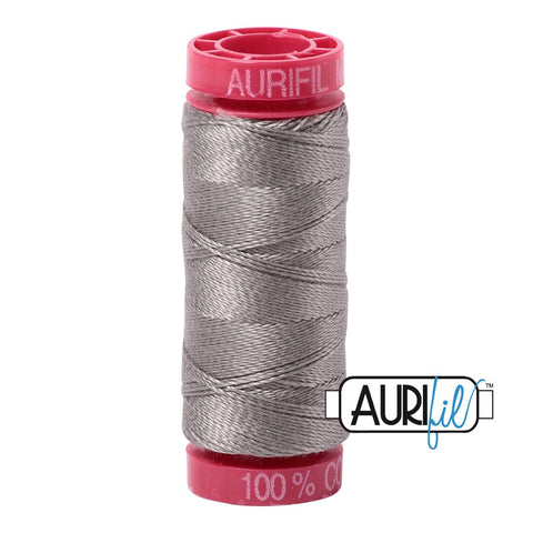 AURIFIL 6732 Earl Grey Gray MAKO 12 Weight Wt 54 Yards Spool Quilt Cotton Quilting Thread