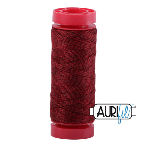 Aurifil LANA WOOL 8089 Cranberry Melange Heather Red 12 Weight Wt 50 Meters 54 Yards Spool Quilt Wool Quilting Thread