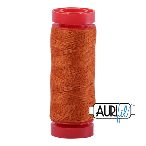 Aurifil LANA WOOL 8240 Pumpkin Orange 12 Weight Wt 50 Meters 54 Yards Spool Quilt Wool Quilting Thread