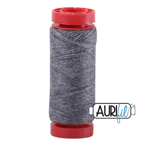 Aurifil LANA WOOL 8082 Grey Gray Steel Heather 12 Weight Wt 50 Meters 54 Yards Spool Quilt Wool Quilting Thread