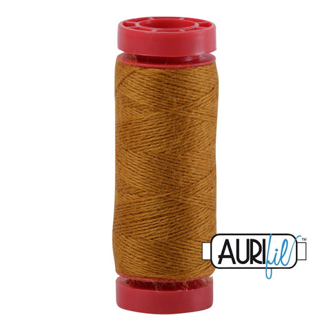 Aurifil LANA WOOL 8140 Mustard Dark Gold 12 Weight Wt 50 Meters 54 Yards Spool Quilt Wool Quilting Thread