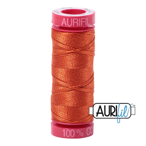 AURIFIL 2240 Rusty Orange Red Rust Copper MAKO 12 Weight Wt 54 Yards Spool Quilt Cotton Quilting Thread