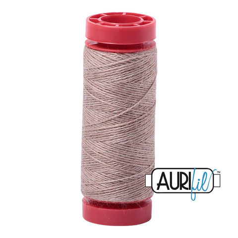 Aurifil LANA WOOL 8079 Linen Heather Taupe 12 Weight Wt 50 Meters 54 Yards Spool Quilt Wool Quilting Thread