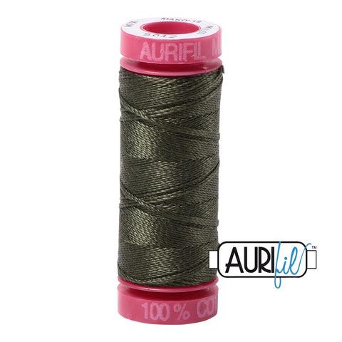 AURIFIL 5012 Dark Green MAKO 12 Weight Wt 54 Yards Spool Quilt Cotton Quilting Thread