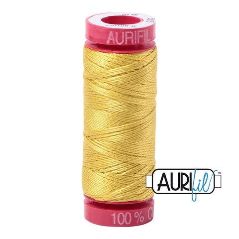 AURIFIL 5015 Gold Yellow Brass MAKO 12 Weight Wt 54 Yards Spool Quilt Cotton Quilting Thread