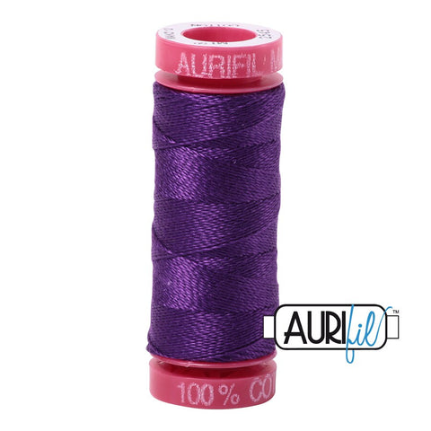 AURIFIL 2545 Medium Purple Grape Merlot MAKO 12 Weight Wt 54 Yards Spool Quilt Cotton Quilting Thread