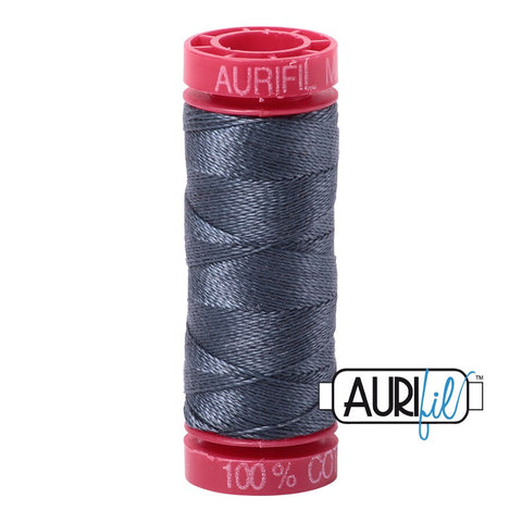 AURIFIL 1158 Medium Grey Gray MAKO 12 Weight Wt 54 Yards Spool Quilt Cotton Quilting Thread