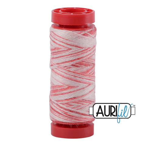 Aurifil LANA WOOL 8004 Astice Pink White Variegated 12 Weight Wt 50 Meters 54 Yards Spool Quilt Wool Quilting Thread