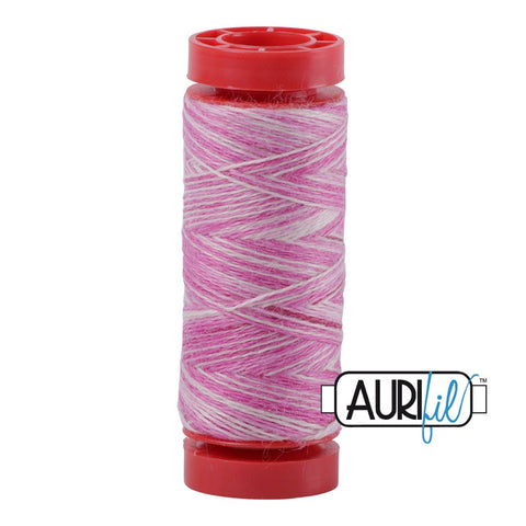 Aurifil LANA WOOL 8005 Pink Taffy Variegated 12 Weight Wt 50 Meters 54 Yards Spool Quilt Wool Quilting Thread