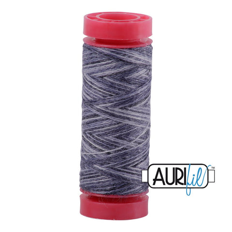 Aurifil LANA WOOL 8010 Stonefields Black Grey Gray Variegated 12 Weight Wt 50 Meters 54 Yards Spool Quilt Wool Quilting Thread