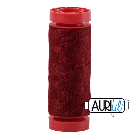 Aurifil LANA WOOL 8265 Burgundy Red 12 Weight Wt 50 Meters 54 Yards Spool Quilt Wool Quilting Thread