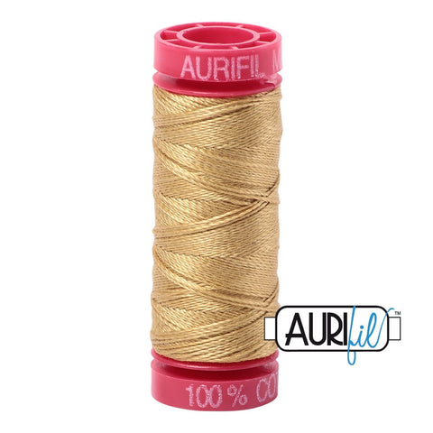 AURIFIL 2920 Light Brass MAKO 12 Weight Wt 54 Yards Spool Quilt Cotton Quilting Thread