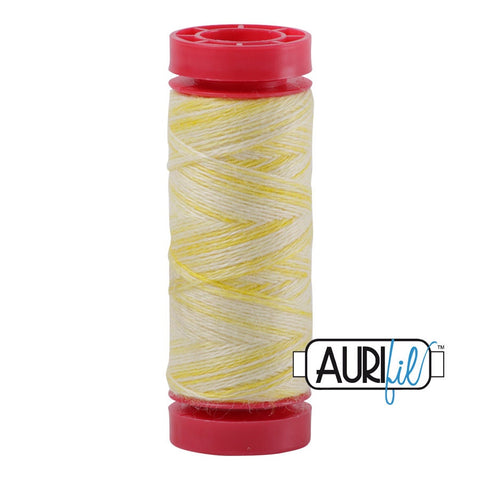 Aurifil LANA WOOL 8001 Limone De Monterosso Yellow Variegated 12 Weight Wt 50 Meters 54 Yards Spool Quilt Wool Quilting Thread